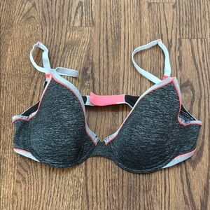 Victoria's Secret Lined Demi Gray and Pink Women's Bra 36B